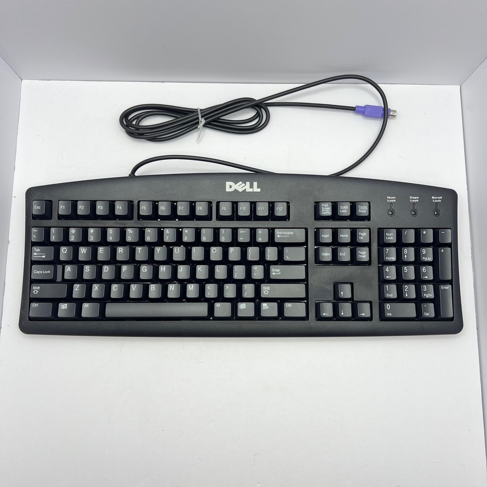 NEW in Box Dell Black PS/2 Wired Keyboard RT7D20 Mechanical Feel QWERTY 104 Key